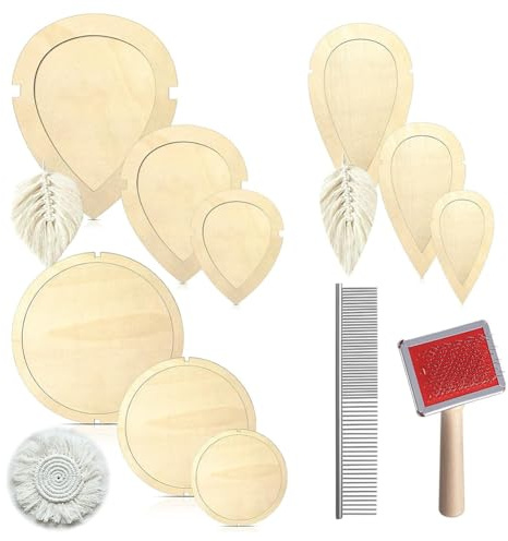 Jooehyer 11 Piece Macrame Leaf Cutting Dies and Comb Set, Leather Cutting Template, Stainless Steel Fringe Comb
