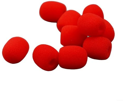 Lot de 10 housses de micro en mousse souple pour casque et micro (rouge)