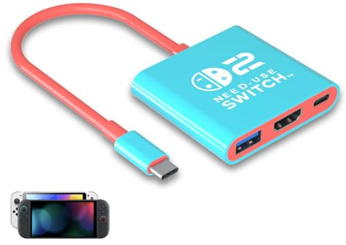 Switch 2 Dock for Nintendo Switch 1 / 2 and Steam Deck Docking Station, Support TV Dock Mode, Portable TV HDMI Adapter Accessories for Nintendo Switch2 / OLED / 1, USB C to HDMI 2.0 Adapter 4K Output