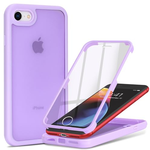 Zouzt Matte for iPhone SE 2022 (3rd)/2020 (2nd)/iPhone 8 Case, Light Purple | 360 Full Body, Translucent Matte, Military Grade Drop Proof, Rugged Shockproof Protective, Anti-Fingerprint Phone Case