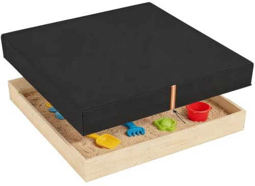 AIYAPLAY Sandbox Cover Square Sandpit Cover Waterproof 150 x 150 x 20 cm | Dustproof UV Protection, Sandbox Canopy, Drawstring and Elastic Band, for Sandpit Furniture and Toys, 420D Oxford Fabric