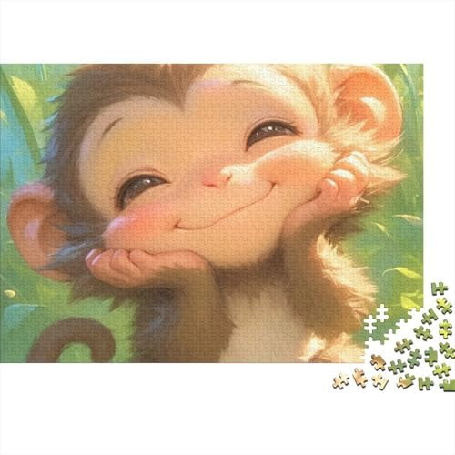 Smiling Monkey Puzzle für Erwachsene 1000 Teile Puzzle Cartoon Tier Entspannung Familienspaß 52x38cm/1000pcs