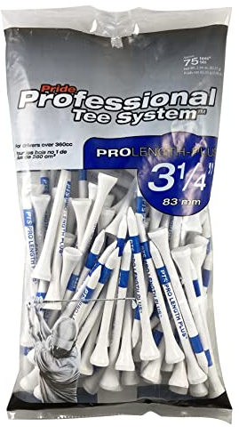 Pride PTS Unisex Golf Abschlag , Golf Tees, Tasche mit 75 Tees