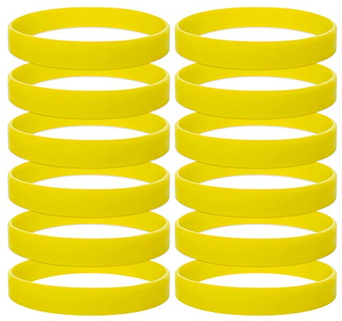 GOGO 120 PCS Silicone Bracelets for Teens Kids, Wholesale Yellow Rubber Wristbands