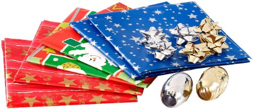 infactory Geschenkpapier: 14-teiliges Geschenkverpackungs-Set Weihnachten (Geschenkpapier Set Weihnachten, Weihnachtspapier, Geschenk verpacken)