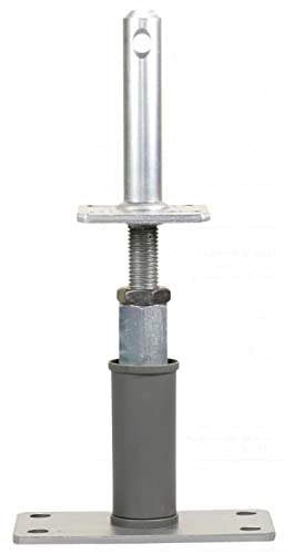 BB STANZ Pfostenträger (1 Stück) Stützfuß Bodenfuß Betonfuß höhenverstellbar verstellbar mit Zapfen Bodenplatte 160 x 80 x 6 mm Trägerplatte 80 x 80 x 6 mm