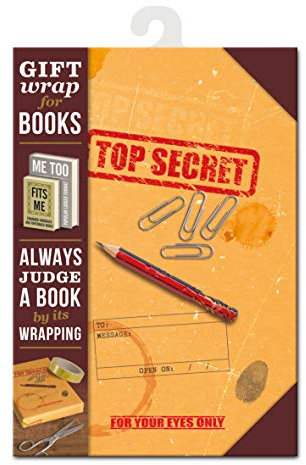 IF Buchumschlag - Top Secret: Buch Wrapping Paper, 12 literarische Designs, 490mm x 400mm, Geburtstag