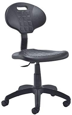 Office Hippo Laboratory Desk Chair, Robust Office Chair For Contract Use With Height Adjustable Seat, Versatile & Lightweight Easy-Clean Computer Chair For Daily Use - Black