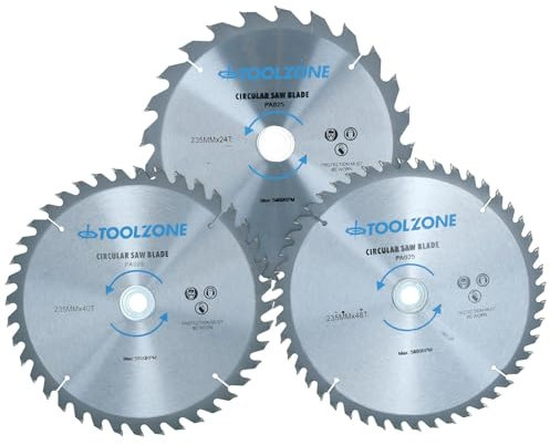 3pc 235mm TCT Circular Saw Blades 24/40 and 48 Teeth INC Adapter Rings TE518