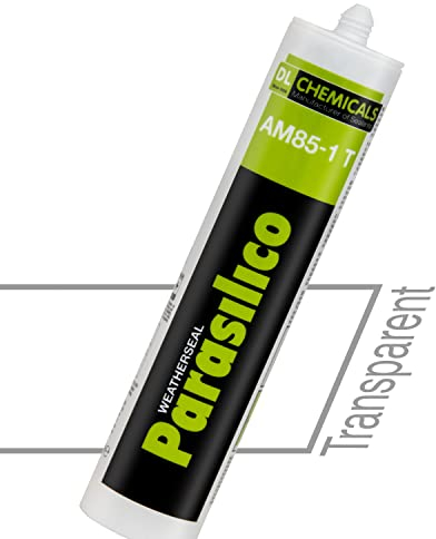 Profi Silikon Parasilico 310ml Kartusche Dichtstoff Sanitär, Küchenbereich, Innen-und Außen Bausilikon, Große Farbauswahl (transparent)