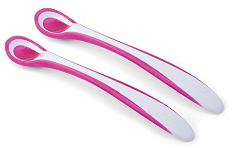 Nuvita 8485 EasyEating - Set 2 cucchiaini termosensibili (Rosa)