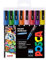 Posca Pens PC-3M Fine Acrylic Felt Tip Glitter Permanent Paint Markers for Adults and Kids. Perfect for Colouring, Fabric, Graffiti, Watercolour, Outline Drawing, Window and Glass Art. 8 Pack