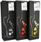 EVG 6 Pack Black Wine Gift Bags with Gift Tag and Handles, Silhouette Glass and Grape Vines Design/Wine Bottle Carrier for Anniversary, Birthday, Occasions, H: 39 cm x W: 12 cm x D: 9 cm