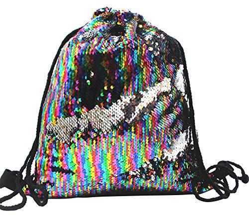 Pailletten Rucksack, Amor Frauen Mädchen Meerjungfrau Glitzer Turnbeutel Tunnelzug Sporttasche Gym Bag Outdoor Schultertasche Schminktasche Daypacks 45 * 36CM