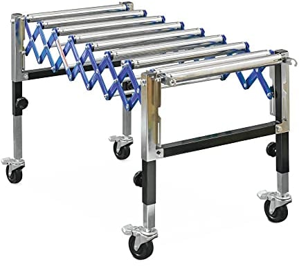 Ameise Scheren-Rollenbahn | 180 kg Tragkraft | 0,42-1,3 m Bahnlänge | 500 mm Bahnbreite | 670-940 mm Höhe | Rollbock fahrbar | Ideal für schwere Fördergüter