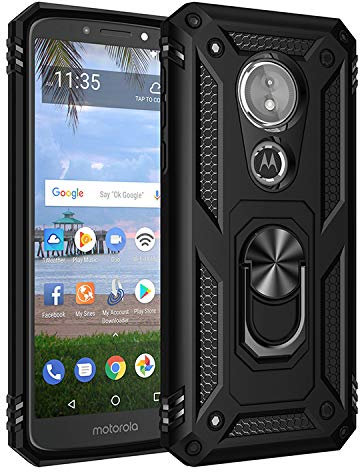BestST Handyhülle für Motorola Moto E5/G6 Play Hülle 360 Grad Handyhülle Bumper Case Robust Cover [Ultra Hybrid Schutzhülle ]+ Displayschutz für Moto E5/G6 Play Schwarz
