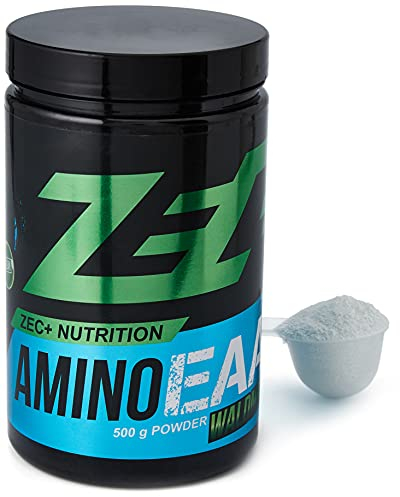 Zec+ Nutrition Amino EAA Pulver – 500g, Geschmack Waldmeister │ Aminosäuren Pulver mit EAAs & BCAAs
