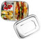 HOSPAOP Edelstahl Brotdose, Lunchbox Edelstahl mit 3 Fächern,16 x 13x 6,2 cm, 1000ml, Bento Box Jausenbox für Kinder Erwachsene