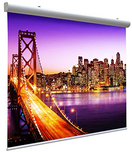 Motorised Projector Screen (111 Inches) 200 x 200 cm Format 4:3 16:9 16:10 - Electric Tarpaulin 2 Metres (111 Inches to 138 Inches) - Projection Screen 2 m - Motor Projector Cover 200 cm - Video