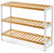 KEPLIN Bamboo Shoe Rack, Easy Build With 3 Shelves, Large Storage Capacity Wooden Shoe/Trainer Stand and Organiser, up to 12 Pairs, Perfect for Hallway, Bedroom