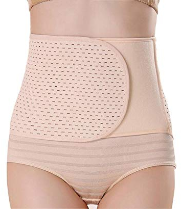 QUUPY Postpartale Bauchbandage für Damen, Körperformer, Bauchbinde, postnataler Bauch, Taille, schmales Band, atmungsaktiv, elastisch, postpartale Unterstützung, verstellbar