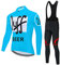 Radtrikot Herren Fahrradtrikot, Langarm Set Mit 20D-Gel-gepolsterten Trägerhose Radhose, Atmungsaktiv Elastische Schnell Trocknend Fahrradbekleidung Für Radfahren MTB