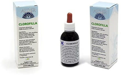 SCEN – Clorofilla Liquida Spagirica SENZA Alcol, Estratto Vegetale Puro, 50 ml – Naturale, Vegan, Made in Italy – Confezione da 2