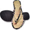 ASDNN Chaussons De Paille, Tongs Bambou Laminé Détail Paille Paille Femmes Confortables Tongs Chaussons Unisexe-Adulte Chaussons, Chaussures De Plage Couple Sandales,Noir (Noir 37eu)