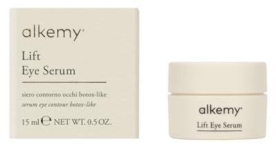 ALKEMY Augencreme gegen Falten und Augenringe, Feuchtigkeitsspendende mit Lifting Effekt, gegen müde Augen, Tränensäcke mit Hyaluronsäure und Argirelin, Dermatologisch getestet, Naturkosmetik, 15 ml