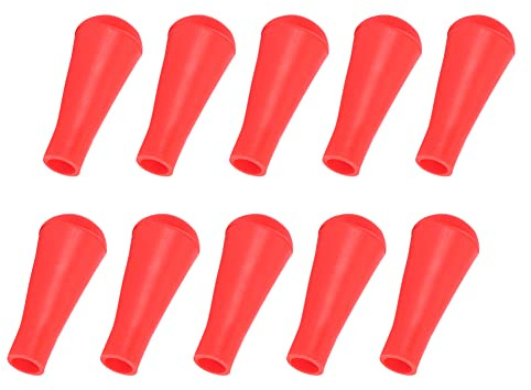 MAVIS LAVEN Pointe de flèche en Caoutchouc 10 pièces, tête Large en Caoutchouc Souple extérieur, matériau en Caoutchouc Flexible pour Arbre en Fibre de Verre Arbre en Carbone(Rouge, 8 mm)