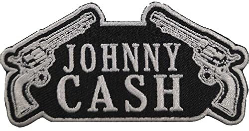 Johnny Cash Patch Gun Nue offiziell offiziell Schwarz woven Sew on 90 x 45mm Accessory Size