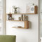 [en.casa] Wandregal Kitee mit 3 Regalböden Hängeregal 120 x 15 x 72 cm Bücherregal hängend Schweberegal Wohnzimmer Eichenoptik rustikal