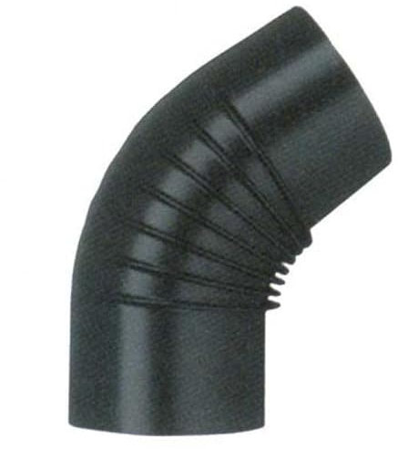 Gomito per Stufa a Legna in Lamiera porcellanata per Canna Fumaria (Gomito da 45° - 13 Ø cm, Nero Opaco)