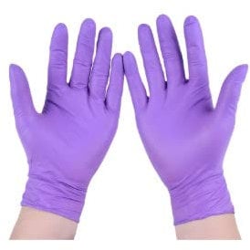 Droquimur Guante de Nitrilo sin polvo talla grande de color violeta (PEQUEÑA)