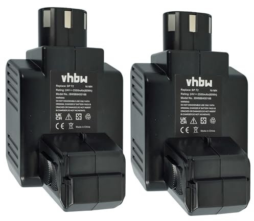 vhbw 2X Batteries Remplacement pour Hilti BP40, 331530 pour Outil électrique (2500 mAh, NiMH, 24 V)