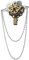 Damen Herren Steampunk Zahnräder Brosche Flügel Kette Pentagons Brustnadel, Zahnräder, Zahnräder