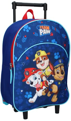mybagstory - Trolley – Paw Patrol - Blau - Kind - Schule - Kindergarten - Kinderbetreuung - Grundschule - Schulranzen für Jungen - Größe 33 cm - Verstellbare Schultergurte - Rollen - Geschenkidee