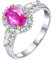 Promise Ring Saphire, Engagement Ring Oval 18 Karat (750) Weißgold 1.03Ct Rosa Ovale Form Diamant Größe 54 (17.2)