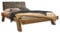 NILAS Modernes Massivholzbett 140x200 - Komfortables & hochwertiges Balkenbett mit gepolstertem Kopfteil - 151 x 97 x 225 cm (B/H/T)
