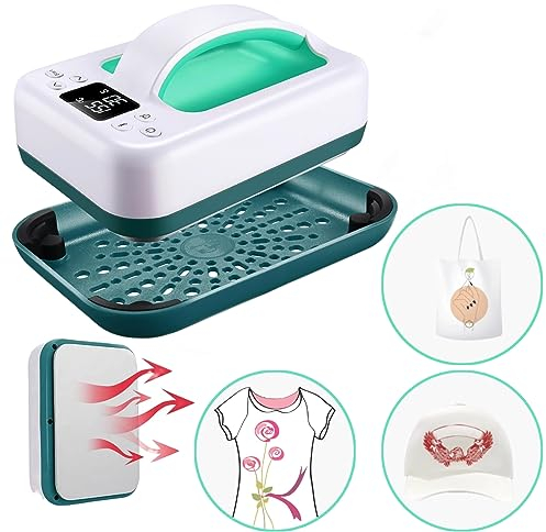 KORGOL Mini pressa a caldo per magliette, 17,8 cm x 12,7 cm, mini pressa a caldo veloce e uniforme, facile da premere con base isolata, per sublimazione, HTV, progetti di trasferimento di calore