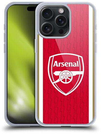Head Case Designs Officially Licensed Arsenal FC Home 2023/24 Crest Kit Soft Gel Case Compatible With Apple iPhone 15 Pro Max