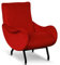 Altavilla Poltrona Miss Design Vintage Velluto, MADE IN ITALY, 90x70x90 cm (Rosso)