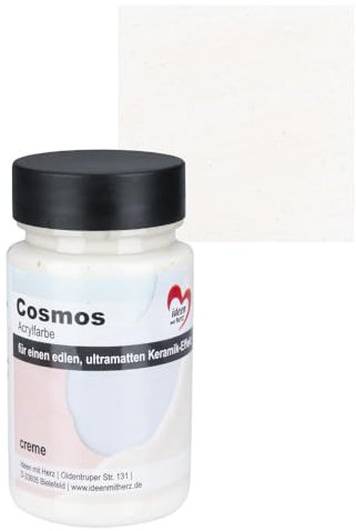 Ideen mit Herz Acrylfarbe Cosmos | ultra matt | Keramik Effekt | 90 ml (creme)