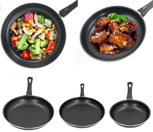 Juego De Sartenes Y Sartenes De Acero Inoxidable De 3 Piezas Juego De Utensilios De Cocina Con Revestimiento Antiadherente Juego De Ollas