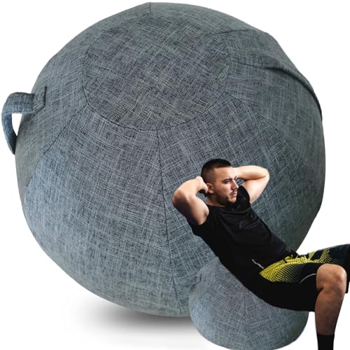 WTZHHK Gymnastikball Fabric Sitting Ball Anwendbar Fitness Ball Chair Gym Ball Sitzball Büro Ergonomisch Stilvoll, Langlebig und Komfortabel 55CM【Keine Bälle enthalten】