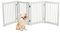 COSTWAY Absperrgitter Hunde 76 cm hoch, 4 Paneele Schutzgitter Holz mit Tor, Treppengitter Kindergitter klappbar, Hundeabsperrgitter flexibel Türschutzgitter (Weiß)