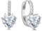 Starchenie Orecchini Donna Sterlina Argento 925 Cuore Bianco Zirconi Pietra Portafortuna Orecchini Compleanno Gioielli