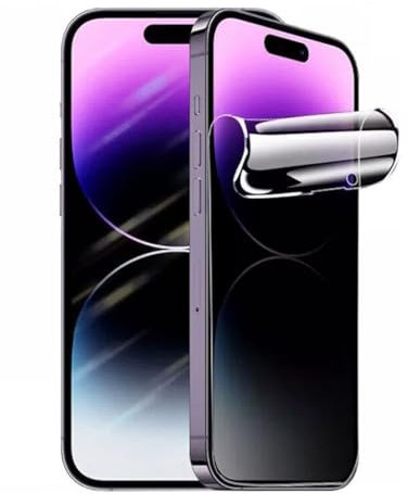 Protéctions d'écran Film GEL Hydrogel Anti-Espion Privacy pour iPhone Tout modèles/Sans Verre Trempé (iPhone 15 Plus)