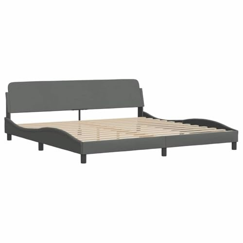 vidaXL Bettgestell Dover Dunkelgrau 200x200 cm Stoff