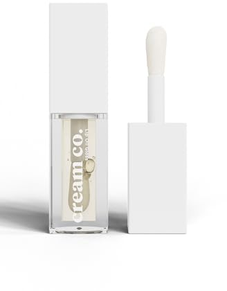 cream co. Lip Oil Gloss mit Vitamin E, Jojobaöl & Fruchtöle 5 ml, Vegan Glänzender Lipgloss für Voller Wirkende Lippen, Nicht Klebriges Nährendes Lippenöl, Hydrating Lippenpfleg, Vanille